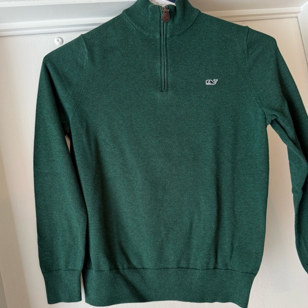 Vineyard Vines Green Quarter-Zip Sweater